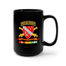 Load image into Gallery viewer, Black Mug 15oz - Army - 7th Field Artillery w Br - Ribbon VN SVC Vet Tab