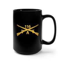 Load image into Gallery viewer, Black Mug 15oz - Army - 116th Infantry Regiment Branch - Alpha Company wo Txt