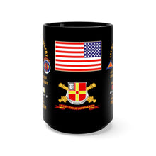 Load image into Gallery viewer, Black Mug 15oz - 1st Battalion, 81st Artillery, 56th Artillery - PERSHING Wackernheim, Germany with COLD War Service