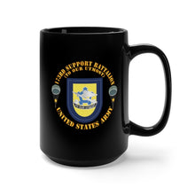 Load image into Gallery viewer, Black Mug 15oz - Army - Flash - DUI - 173rd Support Battalion - To Our Utmost - US Army X 300
