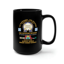 Load image into Gallery viewer, Black Mug 15oz - 1st Battalion, 7th Infantry - 3rd Infantry Div - Battle Medina Ridge - Desert Storm Veteran X 300