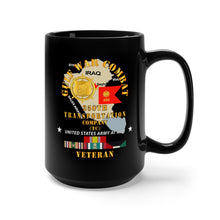 Load image into Gallery viewer, Black Mug 15oz - Army - Gulf War Combat Vet - 250th Transportation Company Guidon X 300