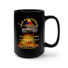 Load image into Gallery viewer, Black Mug 15oz - Army - Cold War Vet - 2nd Armored Division - Garlstedt, Germany - M60A1 Tank - Hell on Wheels w Fire X 300