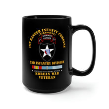 Load image into Gallery viewer, Black Mug 15oz - Army - 1st Ranger Inf Company - 2nd ID w KOREA SVC X 300
