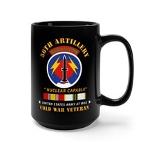 Load image into Gallery viewer, Black Mug 15oz - Army - 56th Artillery - Pershing - Nuclear Capable w COLD Svc Medals
