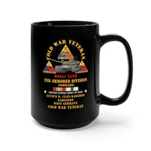 Load image into Gallery viewer, Black Mug 15oz - Army - Cold War Vet - 2nd Armored Division - Lucius D. Clay Kaserne, Garlstedt, Germany - M60A1 Tank w COLD SVC X 300