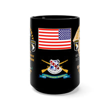 Load image into Gallery viewer, Black Mug 15oz - Gulf War Combat Veteran, Bravo Company, 2nd Battalion, 327th Infantry Regiment, 101st Airborne Division