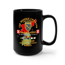 Load image into Gallery viewer, Black Mug 15oz - Army - 4th Missile Command - Eighth Army - Camp Page - Chuncheon, Korea - Cold War Veteran X 300
