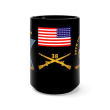 Load image into Gallery viewer, Black Mug 15oz - Army - 38th Infantry Regiment on Guidon with Bayonet Charge - Buffalo Soldiers
