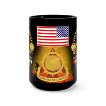 Load image into Gallery viewer, Black Mug 15oz - Army - Vietnam Veteran - Transportation Corps Spearhead of Logistics