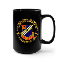 Load image into Gallery viewer, Black Mug 15oz - Army - 76th Field Artillery Regiment - DUI w FA Sep X 300