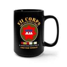 Load image into Gallery viewer, Black Mug 15oz - Army - VII Corps - The Jayhawk Corps - SSI w COLD WAR SVC X 300