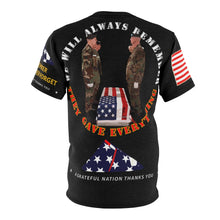 Load image into Gallery viewer, All Over Printing - We Will Always Remember - We will never forget - Folded Flag - A Grateful Nation Thanks You