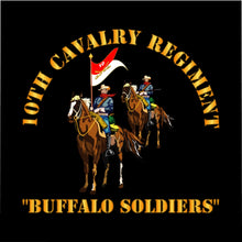 Load image into Gallery viewer, Microfiber Duvet Cover - Army - 10th Cavalry Regiment w Cavalrymen - Buffalo Soldiers