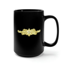 Load image into Gallery viewer, Black Mug 15oz - USCG - Cutterman Badge - Officer - Gold wo Txt
