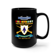 Load image into Gallery viewer, Black Mug 15oz - Army - 26th Infantry Regiment - DUI w Br - Ribbon - TOP - 1st Bn w Cib VN Svc X 300