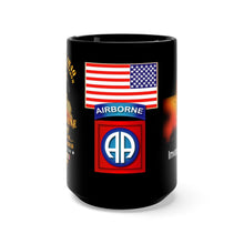 Load image into Gallery viewer, Black Mug 15oz - Army - 82nd Airborne Div - AL Nasiriyah, Samawah, Fallujah, and Baghdad - 2003 - Operation Iraqi Freedom with Iraq War Service Ribbons