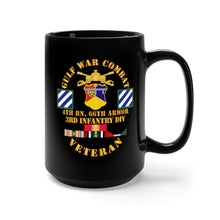 Load image into Gallery viewer, Black Mug 15oz - Gulf War Combat Armor Vet w 4th Bn 66th Armor - 3rd ID wo Map