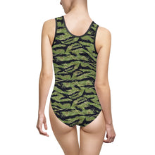 Load image into Gallery viewer, Women's Classic One-Piece Swimsuit - Vietnam Military Tiger Stripe Jungle Camouflage