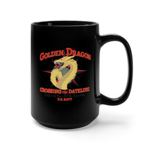 Load image into Gallery viewer, Black Mug 15oz - Navy - Domain of the Golden Dragon wo Txt X 300