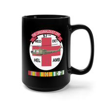 Load image into Gallery viewer, Black Mug 15oz - Army - 57th Medical Co - Original Dustoff - Vietnam w Pilot Wings w VN SVC X 300