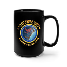Load image into Gallery viewer, Black Mug 15oz - Navy - U.S Fleet Cyber Command X 300