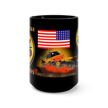 Load image into Gallery viewer, Black Mug 15oz - Army - Tank Destroyer Forces Battle, World War II, Enemy Tank Destroyed