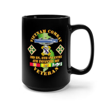 Load image into Gallery viewer, Black Mug 15oz - Army - Vietnam Combat Infantry Veteran w 3rd Bn 8th Inf - 4th ID SSI