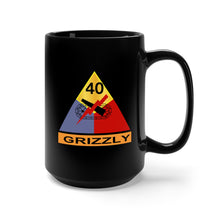 Load image into Gallery viewer, Black Mug 15oz - Army - 40th Armored Division - Grizzly wo Txt