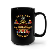 Load image into Gallery viewer, Black Mug 15oz - Army - Cold War Vet w 2nd Bn - 36th Infantry - 3rd AD w Full Rack SVCD