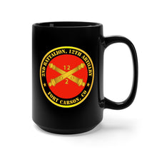 Load image into Gallery viewer, Black Mug 15oz - Army - 2nd Battalion, 12th Artillery Regiment w Branch Ft Carson, CO