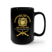 Load image into Gallery viewer, Black Mug 15oz - Army - 2nd Bn 9th Infantry Regiment - Army At War w IN Branch