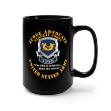 Load image into Gallery viewer, Black Mug 15oz - Army - Judge Advocate General Corps Crest - Pen is Mighter X 300