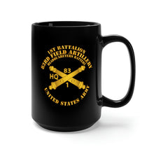 Load image into Gallery viewer, Black Mug 15oz - Army - HQ Btry 1st Bn 83rd Field Artillery Regt - w Arty Branch