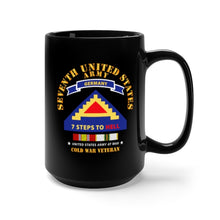 Load image into Gallery viewer, Black Mug 15oz - Army - 7th Unites States Army - 7 Steps to Hell w Germany Tab - SS w COLD WAR SVC X 300