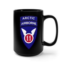 Load image into Gallery viewer, Black Mug 15oz - 11th Airborne Division w Arctic Tab wo Txt X 300