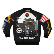 Load image into Gallery viewer, Men's AOP Bomber Jacket - TF 277AR - 2nd Battalion, 77th Armor, Steel Tigers with M60 Main Battle Tank