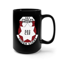 Load image into Gallery viewer, Black Mug 15oz - Army - 563rd Engineer Battalion - DUI w SSI wo Txt X 300