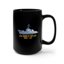 Load image into Gallery viewer, Black Mug 15oz - Navy - Destroyer - USS John S McCain - Ship on Top Txt