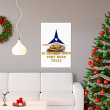 Load image into Gallery viewer, Premium Matte vertical posters - Army - III Armored Corps - M1A1 - M2 Bradely Firing - Fort Hood Texas X 300