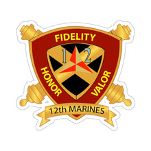 Load image into Gallery viewer, Kiss-Cut Stickers - USMC - 12th Marine Regiment wo txt