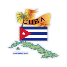 Load image into Gallery viewer, Kiss-Cut Stickers - Cuba - Cuba with Palm and Map Green X 300
