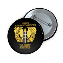 Load image into Gallery viewer, Custom Pin Buttons - Army - Emblem - Warrant Officer - CW4 - Retired