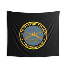 Load image into Gallery viewer, Indoor Wall Tapestries - Army - 25th Infantry Regiment - Fort Missoula, MT - Buffalo Soldiers w Inf Branch V1