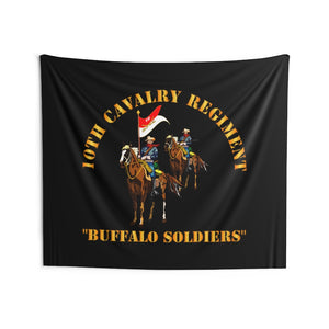 Indoor Wall Tapestries - Army - 10th Cavalry Regiment w Cavalrymen - Buffalo Soldiers