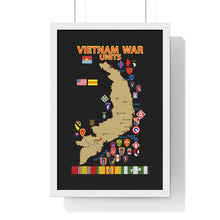 Load image into Gallery viewer, Premium Framed Vertical Poster - Map - Vietnam Units - 3 wo DS - Black