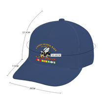 Load image into Gallery viewer, Custom All Over Print Unisex Adjustable Curved Bill Baseball Hat - Navy - Seabee - Vietnam Veteran - No Shadow
