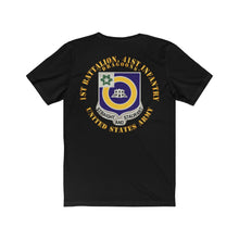 Load image into Gallery viewer, Unisex Jersey Short Sleeve Tee - 1st Battalion, 41st Infantry Regiment "Dragoons" - Full Front - Full Back