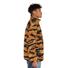 Load image into Gallery viewer, Men's Puffer Jacket (AOP) - Vietnam Tiger Stripe Orange X 300