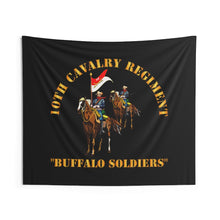 Load image into Gallery viewer, Indoor Wall Tapestries - Army - 10th Cavalry Regiment w Cavalrymen - Buffalo Soldiers